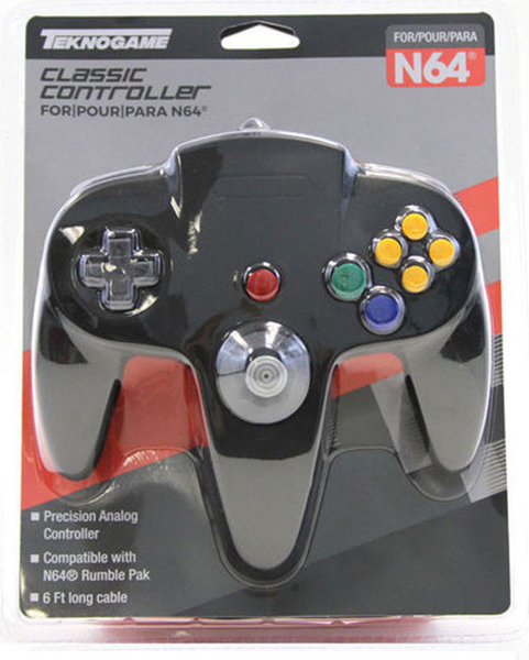 Picture of Teknogame N64 Classic Controller for Nintendo 64 - Black