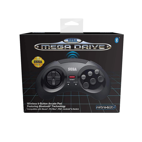 Picture of Retro-Bit SEGA Mega Drive BlueTooth Arcade Pad - Black for PC, Mac, Switch or Steam
