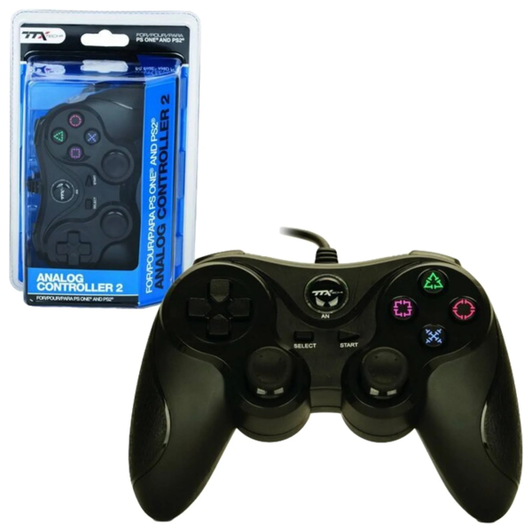 Picture of TTX Wired Analog Controller for PS1 & PS2 - Black