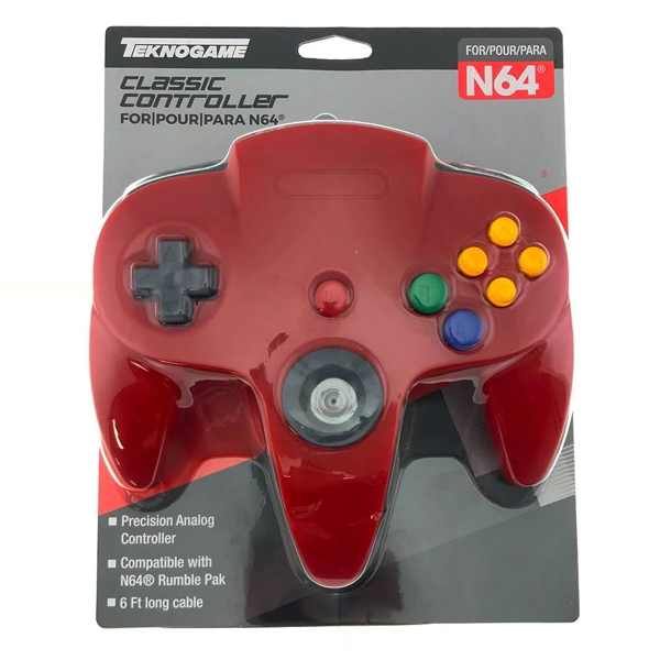 Picture of Teknogame N64 Classic Controller for Nintendo 64 - Red